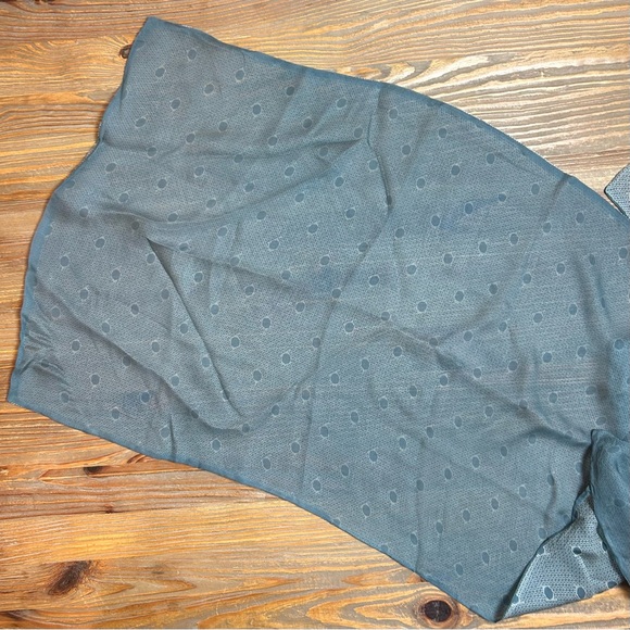 Armani Blue Pattern Silk Scarf - Picture 4 of 8